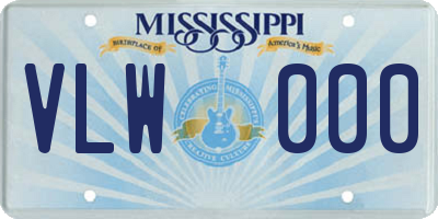 MS license plate VLW000