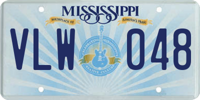 MS license plate VLW048