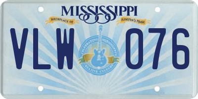MS license plate VLW076