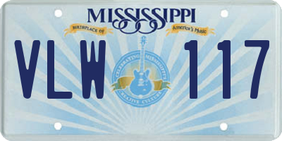 MS license plate VLW117