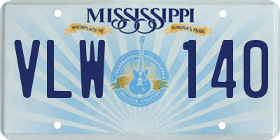 MS license plate VLW140