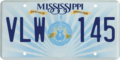 MS license plate VLW145