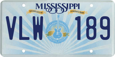 MS license plate VLW189
