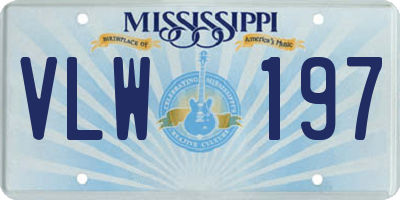 MS license plate VLW197