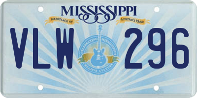 MS license plate VLW296