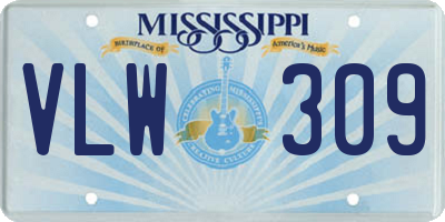 MS license plate VLW309