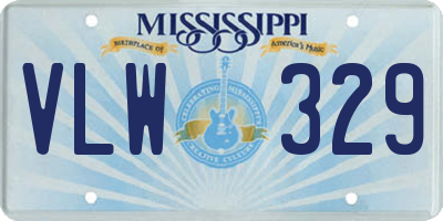 MS license plate VLW329