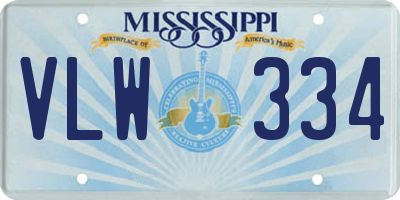 MS license plate VLW334