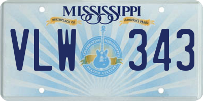MS license plate VLW343