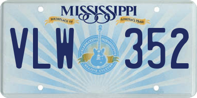 MS license plate VLW352