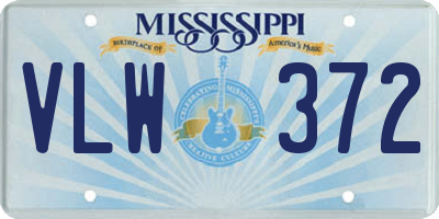 MS license plate VLW372