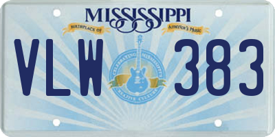 MS license plate VLW383