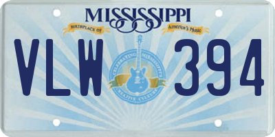 MS license plate VLW394