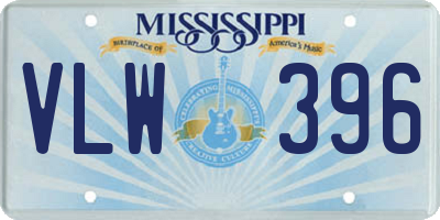 MS license plate VLW396