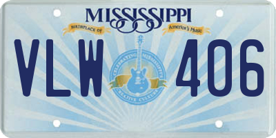 MS license plate VLW406