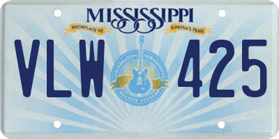 MS license plate VLW425