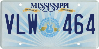 MS license plate VLW464