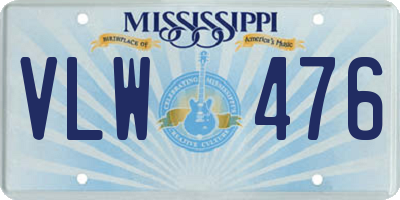 MS license plate VLW476