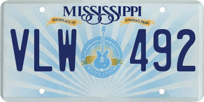 MS license plate VLW492