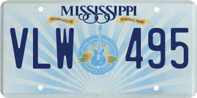 MS license plate VLW495