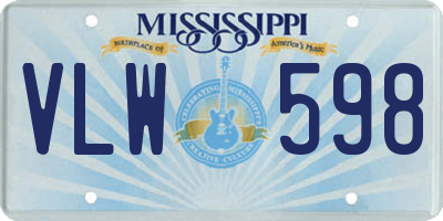 MS license plate VLW598