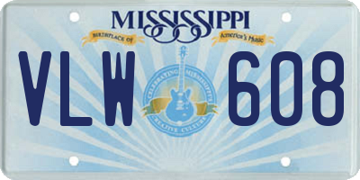 MS license plate VLW608