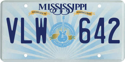 MS license plate VLW642