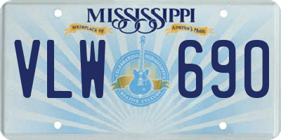 MS license plate VLW690