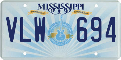 MS license plate VLW694