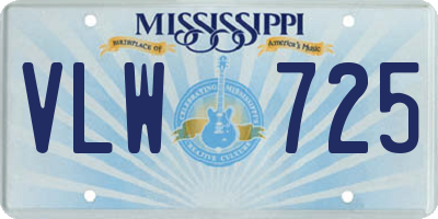 MS license plate VLW725