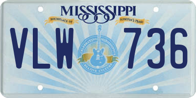MS license plate VLW736