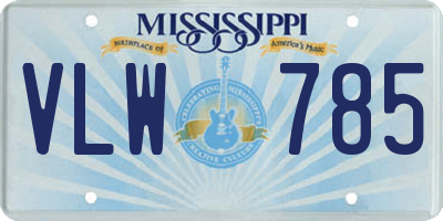 MS license plate VLW785