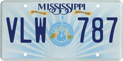 MS license plate VLW787