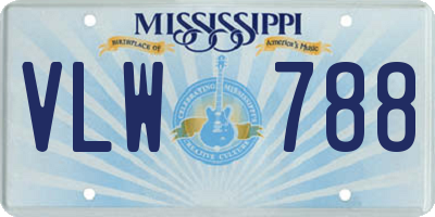 MS license plate VLW788