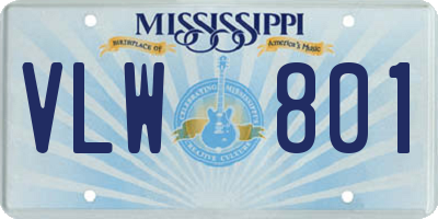 MS license plate VLW801
