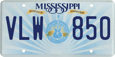 MS license plate VLW850