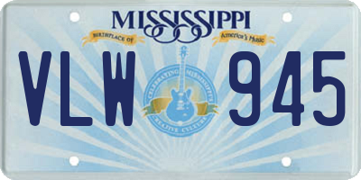MS license plate VLW945