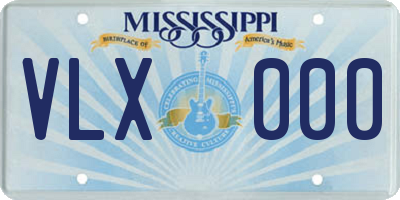 MS license plate VLX000