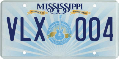 MS license plate VLX004