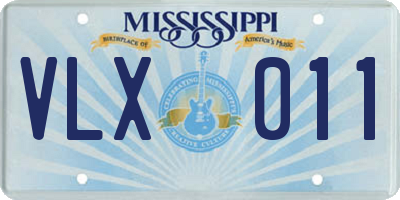 MS license plate VLX011