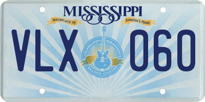 MS license plate VLX060