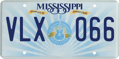 MS license plate VLX066
