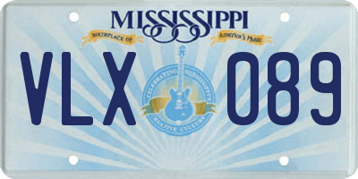 MS license plate VLX089