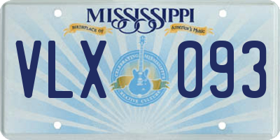 MS license plate VLX093