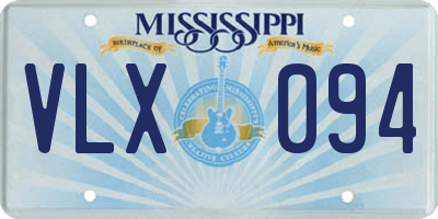 MS license plate VLX094