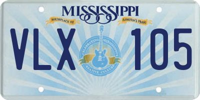MS license plate VLX105