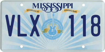MS license plate VLX118