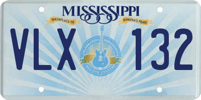 MS license plate VLX132