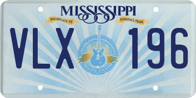MS license plate VLX196