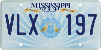 MS license plate VLX197